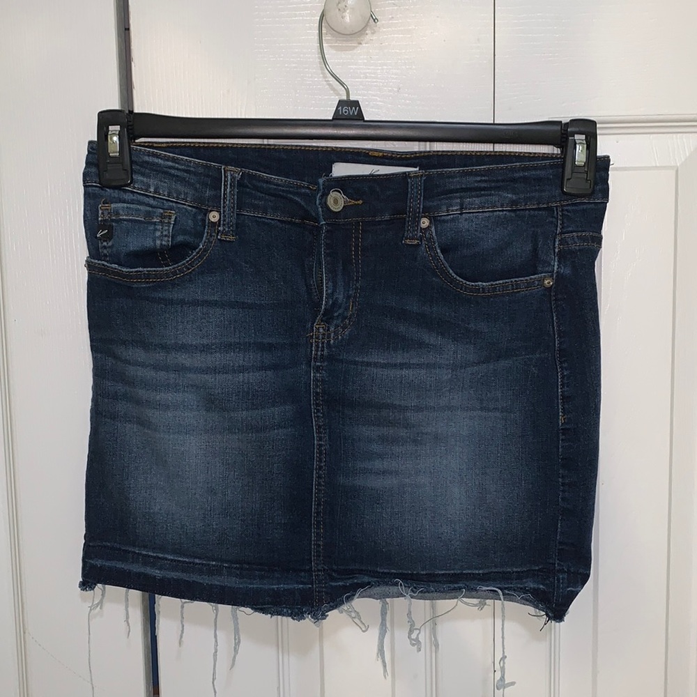 Kancan Denim Skirt with fringe detail
